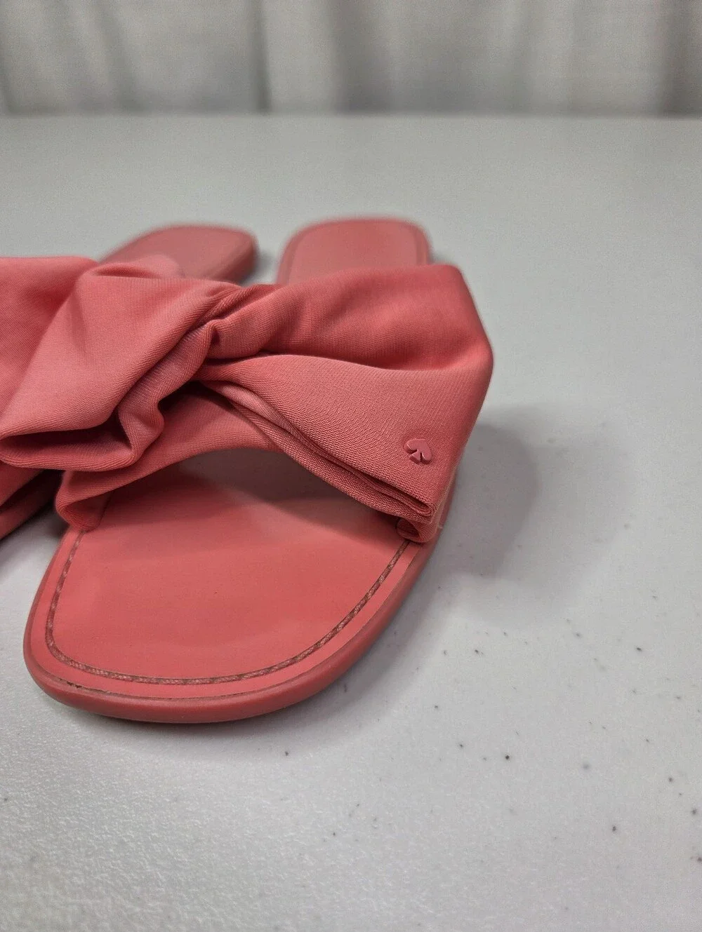 Kate Spade Bikini Bow Slide Sandals Women’s Coral Pink with Knot Bow Shoes